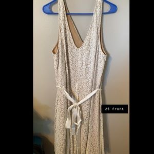 Lane Bryant (Size 26) Ivory Lace Dress with Ribbon
